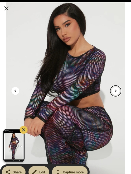 Fashion Nova Multicolor Mesh Maxi Skirt - Rainbow Print - Picture 3 of 8